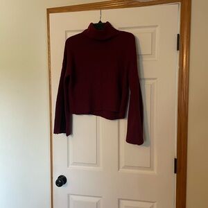 Lulu's Burgundy Cowl Neck Sweater